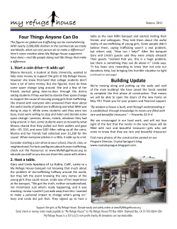 Spring 2011 - My Refuge House