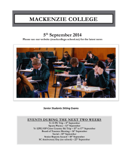 mackenzie college newsletter events during the next two weeks