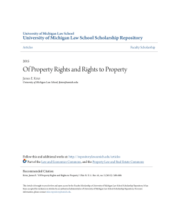 Of Property Rights and Rights to Property