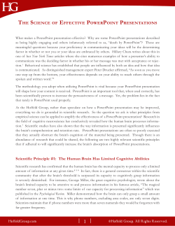 THE SCIENCE OF EFFECTIVE POWERPOINT