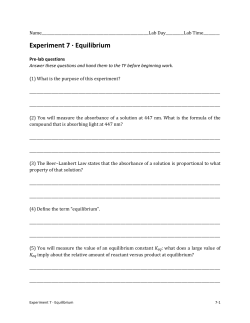 Experiment 7 &middot;∙ Equilibrium