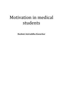 Motivation in medical students - Utrecht University Repository