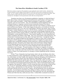 16. The Stono River Rebellion in South Carolina