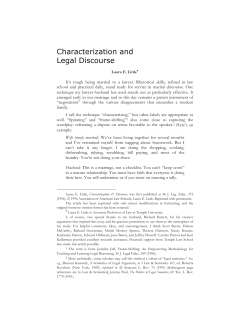 Characterization and Legal Discourse