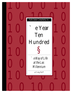 The Year Ten Hundred - Public Sector Consultants