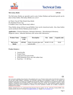 McCartney Bottle GW162 The McCartney Bottles are specially used