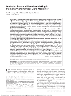 Omission Bias and Decision Making in Pulmonary