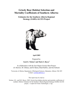Grizzly Bear Habitat Selection and