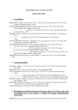 THE ROOSEVELT YEARS, 1932-1945 BIBLIOGRAPHIE 1