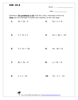 Find the Intercepts Five Pack