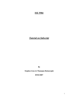 ISE 5984 Tutorial on Subscript