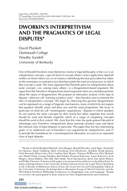 dworkin`s interpretivism and the pragmatics of legal disputes