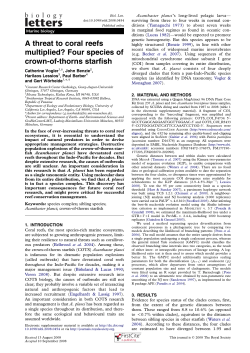 A threat to coral reefs multiplied? Four species of crown-of