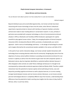 Playful Animal-Computer Interactions: a Framework Hanna Wirman