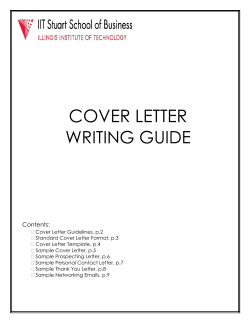 cover letter - IIT Stuart School of Business