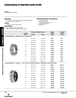 Conduit Bushings for Rigid Metal Conduit and IMC Catalog Page
