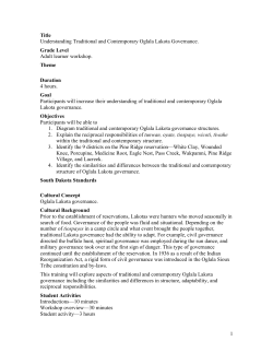 Understanding Traditional and Contemporary Oglala Lakota
