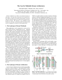 The Case for Malleable Stream Architectures