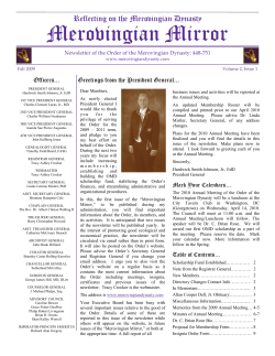 Fall 2009 - Order of the Merovingian Dynasty