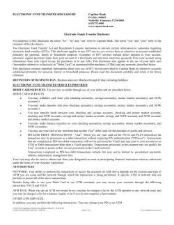 Electronic Funds Transfer Disclosure