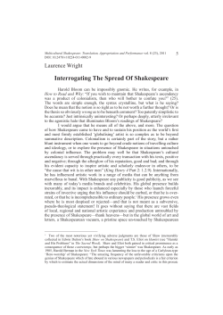 Interrogating The Spread Of Shakespeare