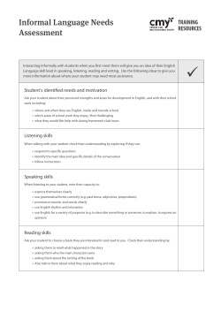 Informal Language Needs Assessment