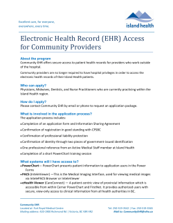 Electronic Health Record (EHR) Access for Community Providers