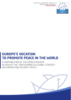 europe`s vocation to promote peace in the world