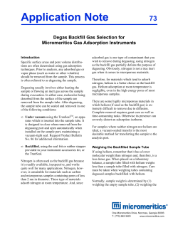 Degas Backfill Gas Selection for Micromeritics Gas Adsorption