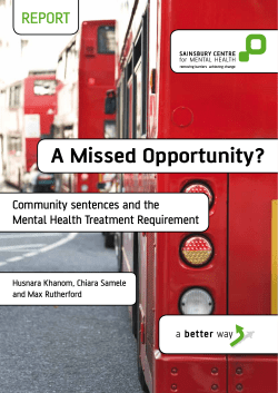 A Missed Opportunity? Community sentences