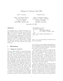 Design by Contract with JML