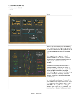 Quadratic Formula - Virtual Homeschool Group