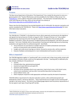 Guide to the TEACHNJ Act