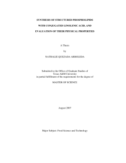 SYNTHESIS OF STRUCTURED PHOSPHOLIPIDS WITH
