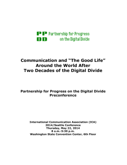 Preconference Program - Partnership for Progress on the Digital
