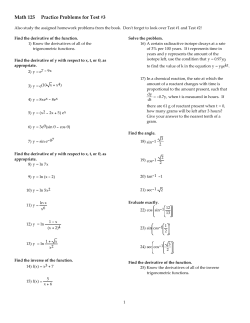 Math 125 Practice Problems for Test #3