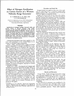 Effect of Nitrogen Fertilization on Certain Factors of a Western