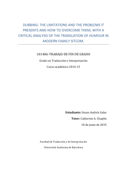 dubbing: the limitations and the problems it presents and how to