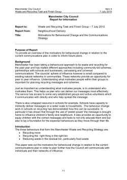 Item 4 - Waste and Recycling Motivation Update Report