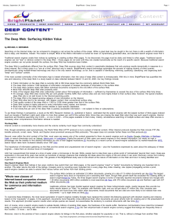 The Deep Web: Surfacing Hidden Value