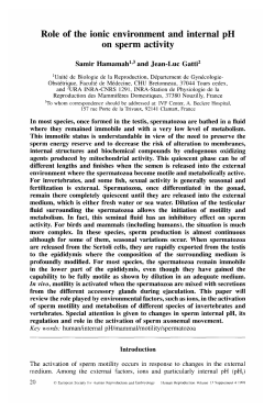 Role of the ionic environment and internal pH on sperm activity