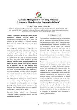 Cost and Management Accounting Practices: A Survey of