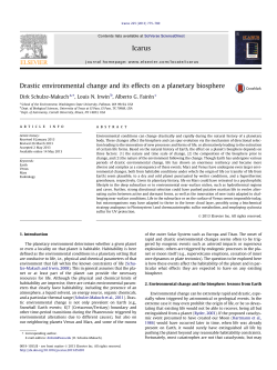 Drastic environmental change and its effects on a planetary biosphere