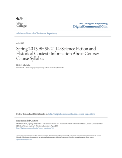 Science Fiction and Historical Context: Information About Course