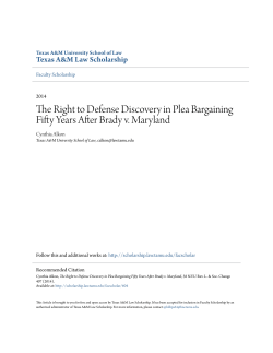 The Right to Defense Discovery in Plea Bargaining Fifty Years After