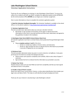Lake Washington School District Volunteer Application
