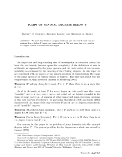 Jumps of minimal degrees below 0 - Cornell Math