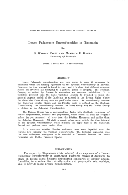 Lower Palaeozoic Unconformities m Tasmania