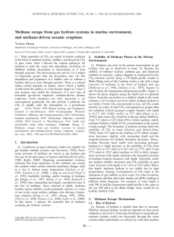 Methane escape from gas hydrate systems in marine