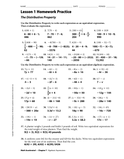 Lesson 1 Homework Practice